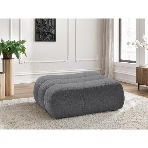 Szary podnóżek z materiału bouclé Azra – Bobochic Paris-image-1