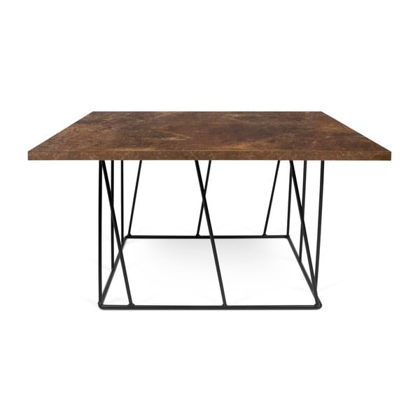 Brązowy stolik z czarnymi nogami TemaHome Helix, 75x75 cm