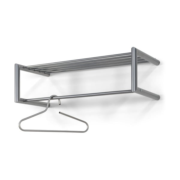 Metalowy wieszak ścienny w kolorze srebra z półką 80 cm Smooth – Spinder Design-image-2