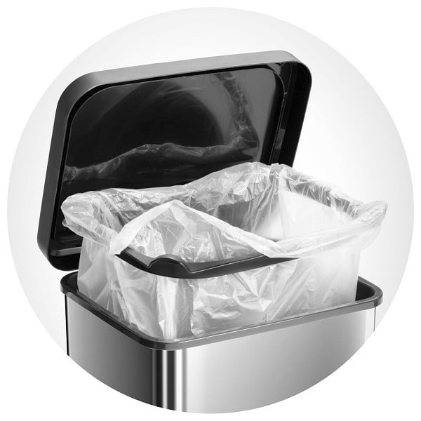 Czarny kosz na śmieci na pedał z plastiku z recyklingu 40 l Paso – Rotho-image-1