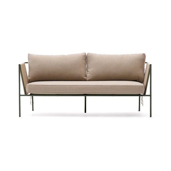 Zielono-beżowa tapicerowana sofa ogrodowa Zivia – Kave Home