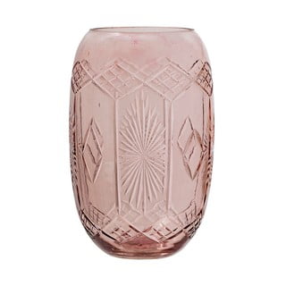 Różowy szklany wazon Bloomingville Ornaments