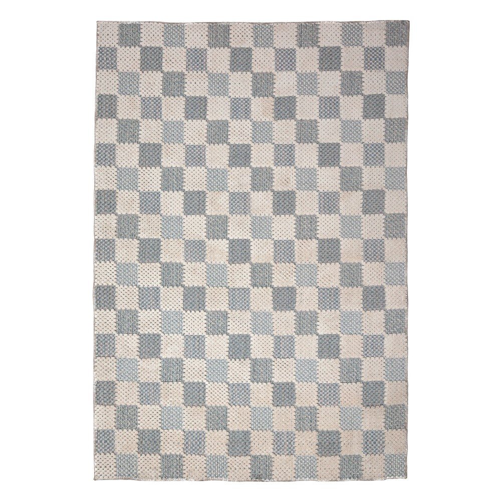 Niebieski dywan z mieszanki bawełny odpowiedni do prania 155x230 cm Muted Checkerboard – Flair Rugs