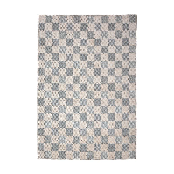 Niebieski dywan z mieszanki bawełny odpowiedni do prania 155x230 cm Muted Checkerboard – Flair Rugs