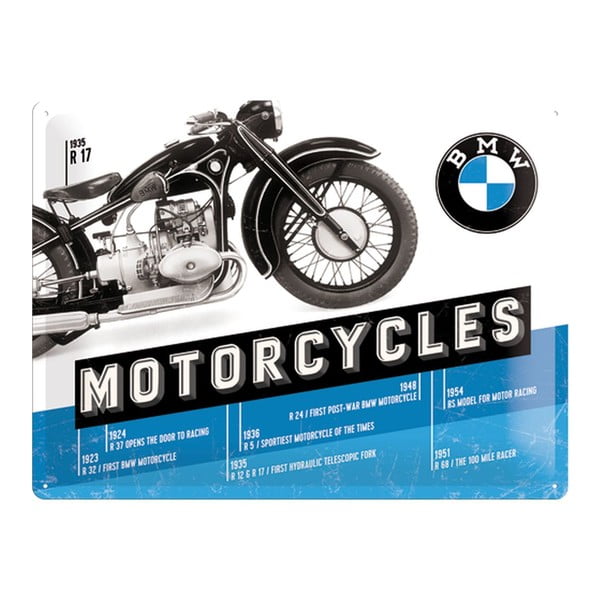 Blaszana tablica Motorcycles BMW, 30x40 cm