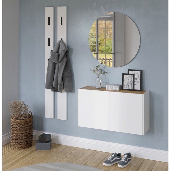 Biała szafka w dekorze dębu wisząca 93x52x29 cm Libbiano – Germania-image-1
