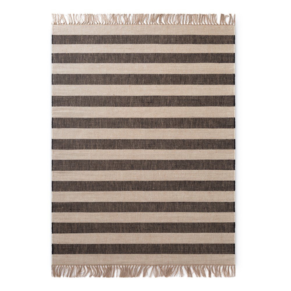 Czarno-kremowy ręcznie tkany dwustronny dywan z juty 200x300 cm Playa – Hanse Home