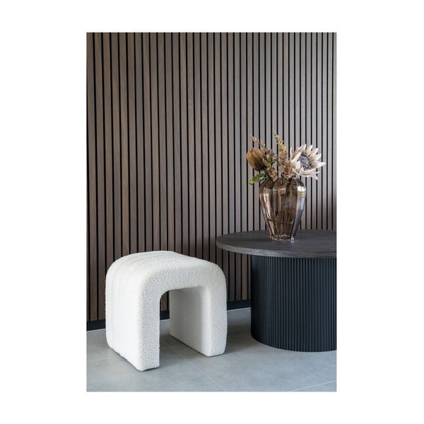 Biały puf z materiału bouclé Colma – House Nordic-image-4