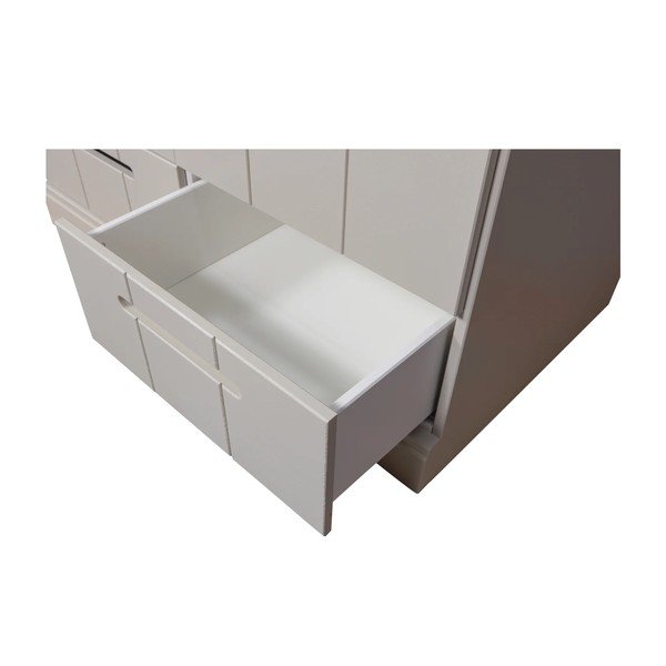 Szarobeżowa szafa z litego drewna sosnowego 94x195x53 cm Connect – WOOOD-image-4