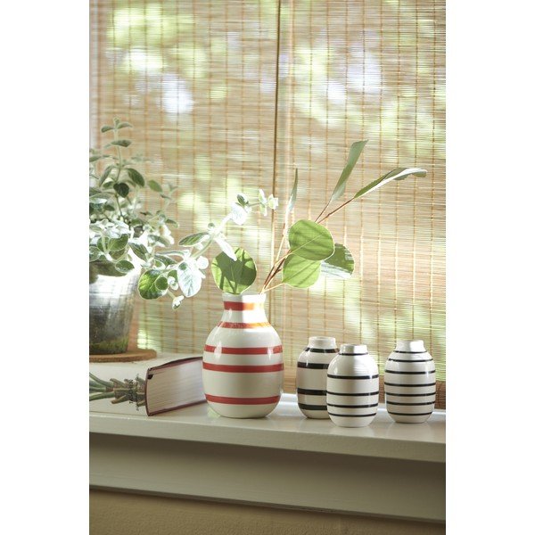 Biało-czerwony ceramiczny wazon w paski Kähler Design Omaggio, wys. 12,5 cm-image-1