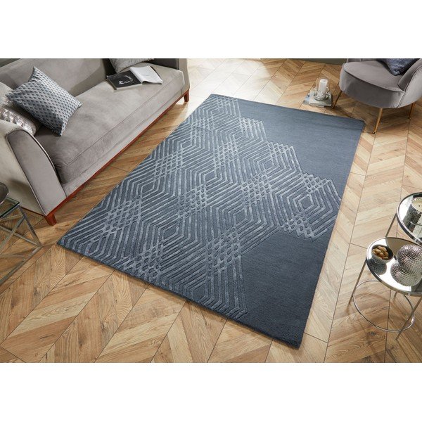 Niebieski dywan wełniany Flair Rugs Diamonds, 160x230 cm-image-4