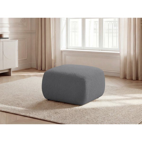 Szary podnóżek z materiału bouclé Montaigne – Bobochic Paris-image-1