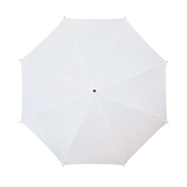 Biały parasol z drewnianą rączką Ambiance Wooden, ⌀ 102 cm-image-1