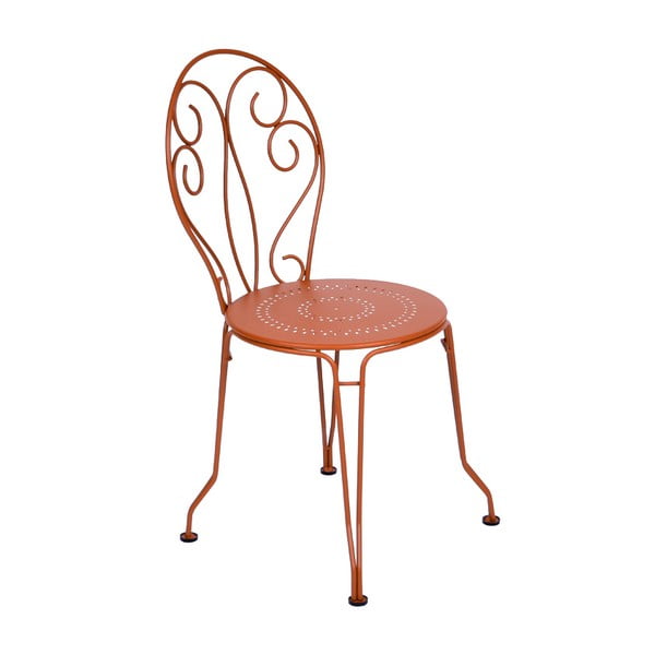 Pomarańczowe krzesło metalowe Fermob Montmartre