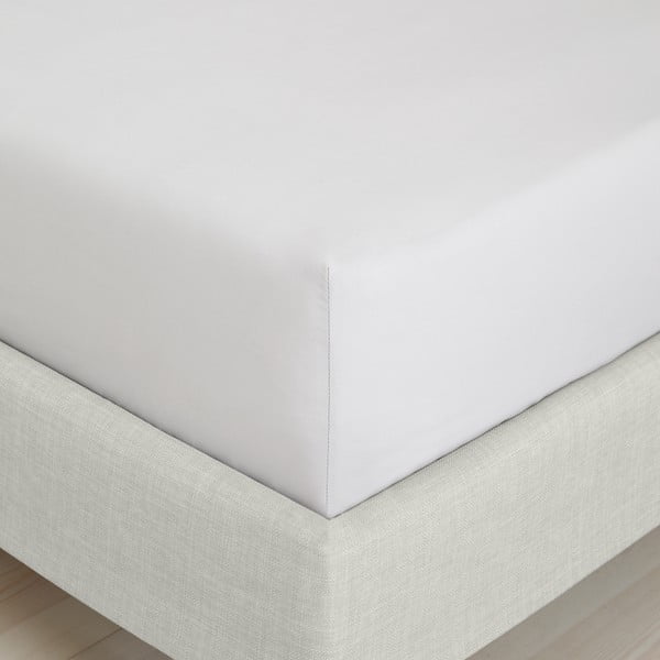 Szare prześcieradło z perkalu bawełnianego z gumką 90x190 cm Cotton Percale – Bianca-image-3