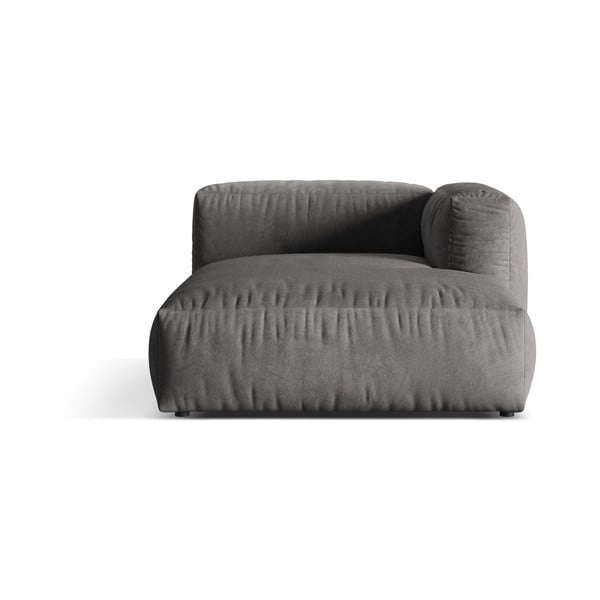 Szary aksamitny moduł sofy (prawostronny) Martina – Micadoni 