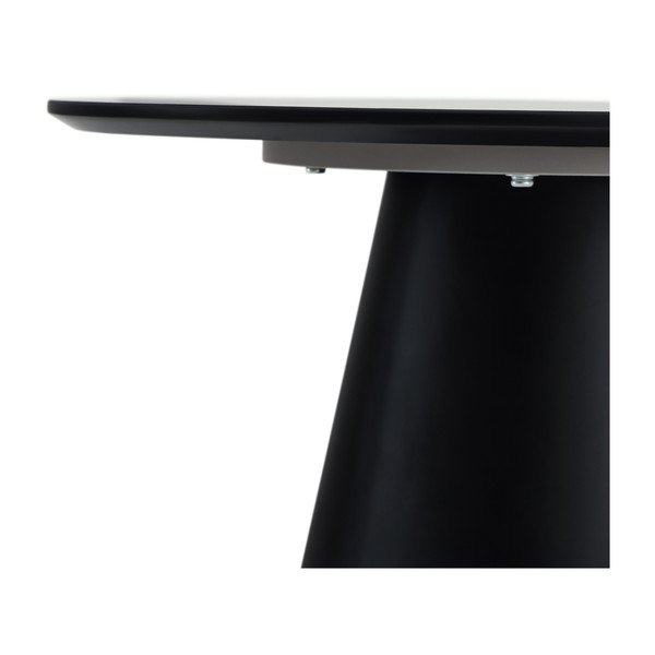 Czarno-jasnoszary stolik z blatem w dekorze marmuru ø 60 cm Tango – Furnhouse-image-3