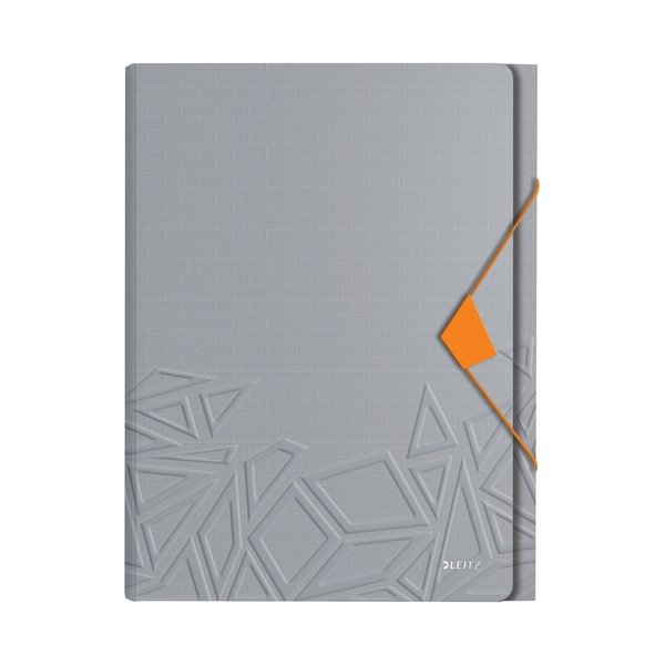 Szara teczka z przegródkami Leitz