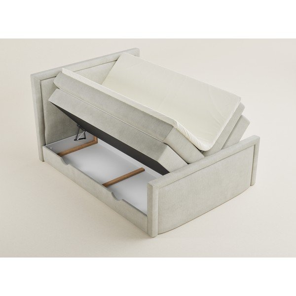 Kremowe łóżko kontynentalne ze schowkiem 200x200 cm Fresco – Maison de Rêve-image-3