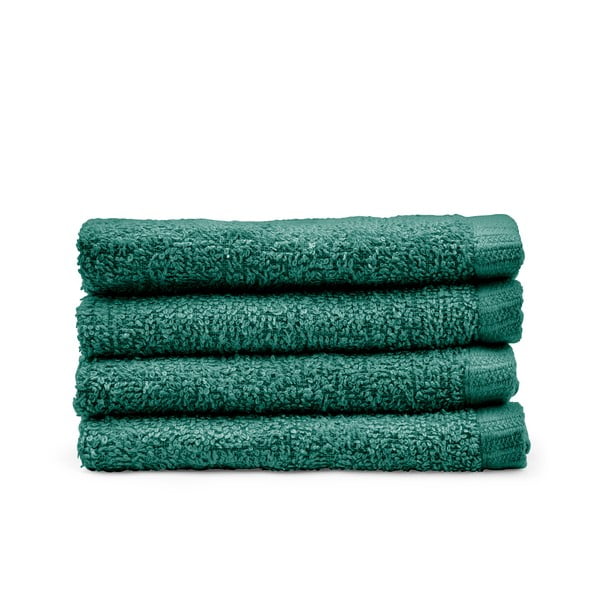 Zielone bawełniane ręczniki szybkoschnące zestaw 4 szt. 30x30 cm Quick Dry – Catherine Lansfield