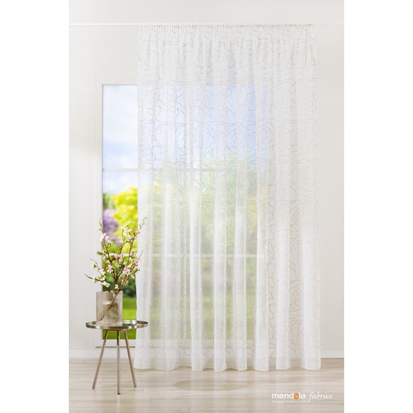 Biało-szara firanka 140x245 cm Amanda – Mendola Fabrics-image-1