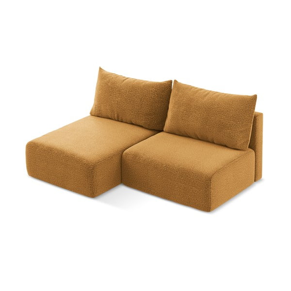 Pomarańczowy rozkładany/ze schowkiem narożnik (lewostronny) Kalena – Makamii-image-4