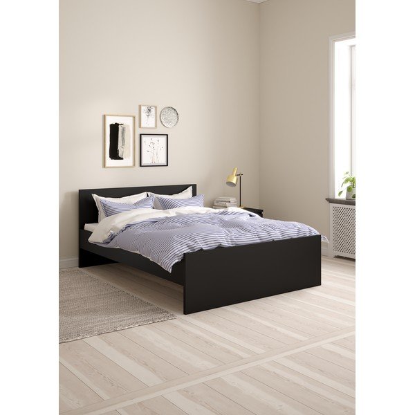 Czarne łóżko dwuosobowe 140x190 cm Naia – Tvilum-image-1