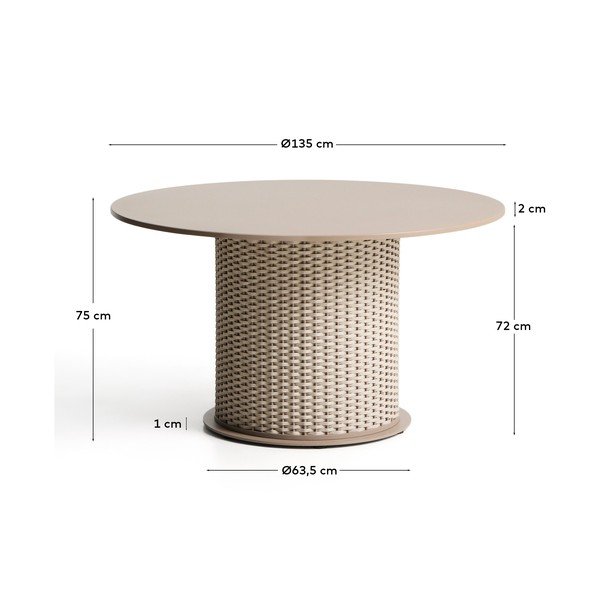 Okrągły stół ogrodowy ø 135 cm Sedalis – Kave Home-image-4