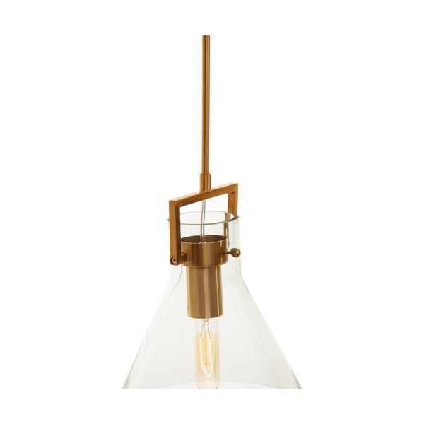 Metalowa lampa wisząca w kolorze złota ze szklanym kloszem ø 25 cm Trieste – Premier Housewares-image-3