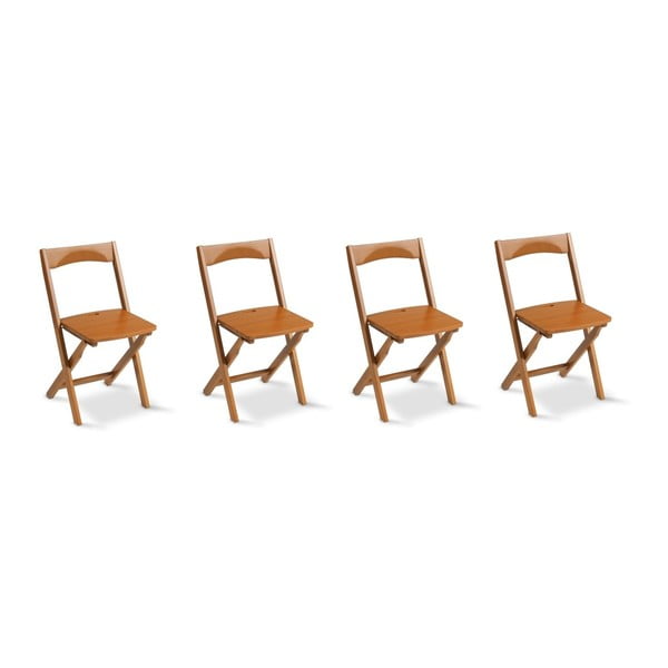 Zestaw 4 krzeseł składanych z drewna bukowego Arredamenti Italia Diana