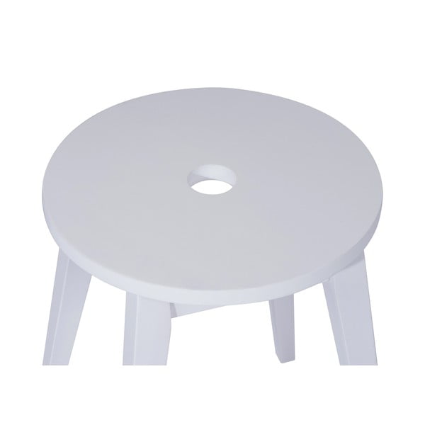 Biały stołek z drewna kauczukowego Club – Bonami Selection-image-2