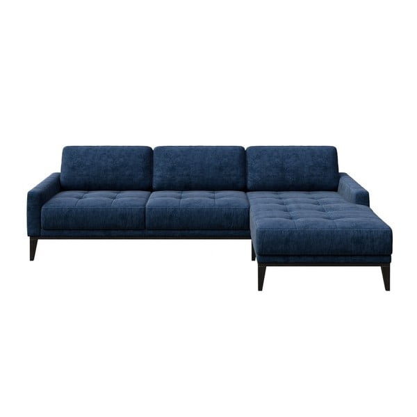 Niebieska sofa z szezlongiem po prawej stronie MESONICA Musso Tufted