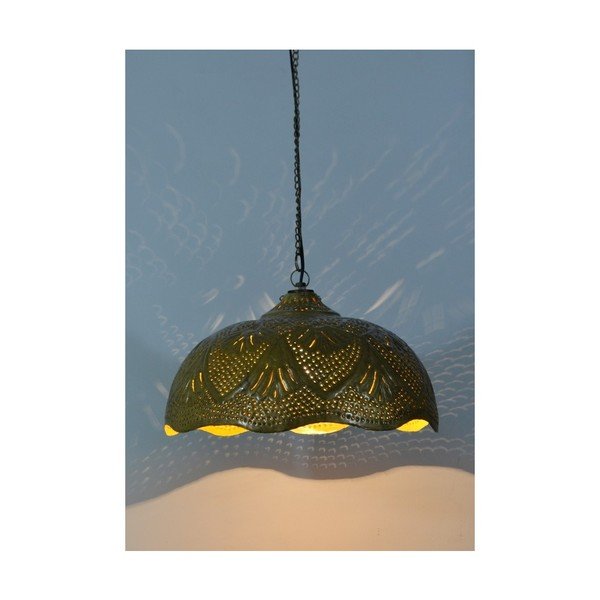 Abażur wiszący Goa, żółte wykończenie-image-1