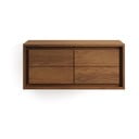 Ciemnobrązowa wisząca szafka pod umywalkę z litego drewna tekowego 90x40 cm Kenta – Kave Home