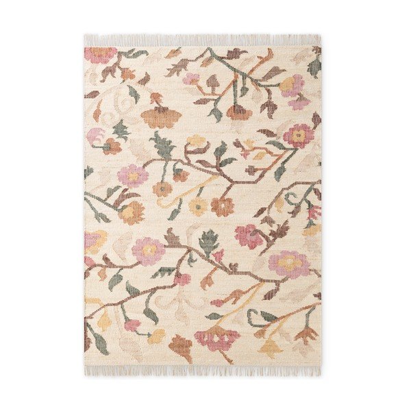 Kremowy dywan z juty tkany ręcznie 160x230 cm Roya Violette – Elle Decoration