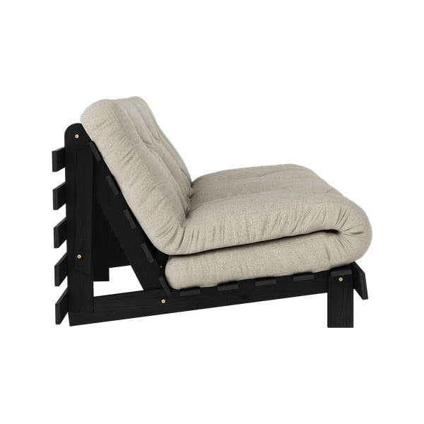 Szarobeżowa lniana rozkładana sofa 160 cm Roots Black Night – Karup Design-image-4