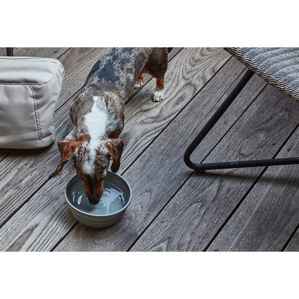 Silikonowa składana miska podróżna dla psów ø 15,5 cm Piega Slate – MiaCara-image-1