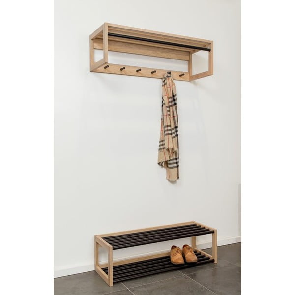 Czarno-naturalny regał na buty – Woodman-image-1