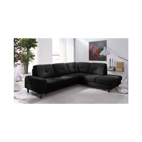 Czarny rozkładany narożnik prawostronny Windsor  & Co. Sofas Beta-image-4