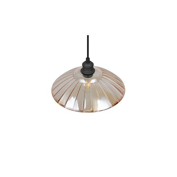 Czarna/w bursztynowym kolorze metalowa lampa wisząca ze szklanym kloszem ø 29,5 cm Eluna – Reality-image-4