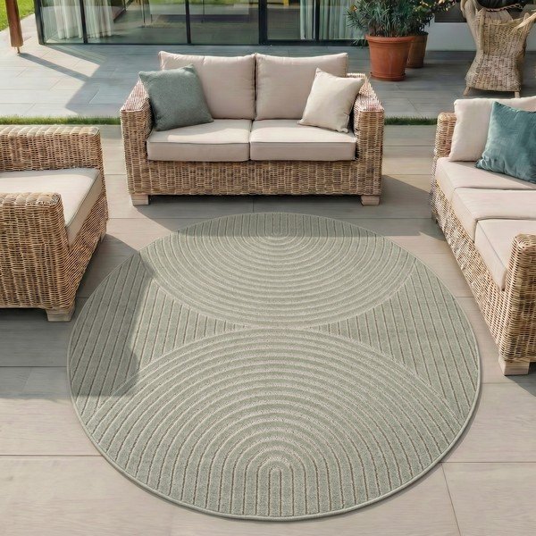 Zielony okrągły dywan odpowiedni na zewnątrz ø 160 cm Nova 1201 – Ayyildiz Carpets-image-1
