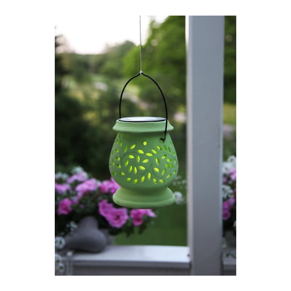 Lampion Solar Energy Clay Lantern Green-image-3