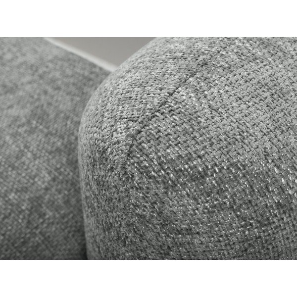 Szary narożnik rozkładany z tkaniny szenilowej ze schowkiem (lewostronny/z szezlongiem) Mele – Makamii-image-4