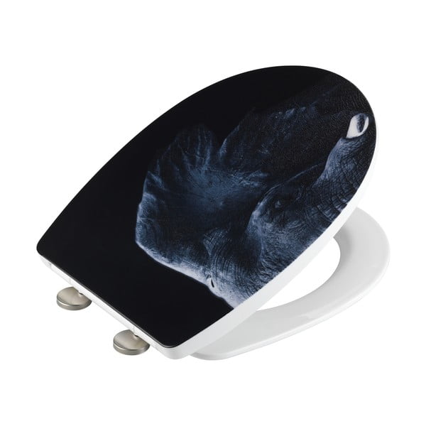 Czarna deska sedesowa ze stali nierdzewnej Wenko Elephant-image-2