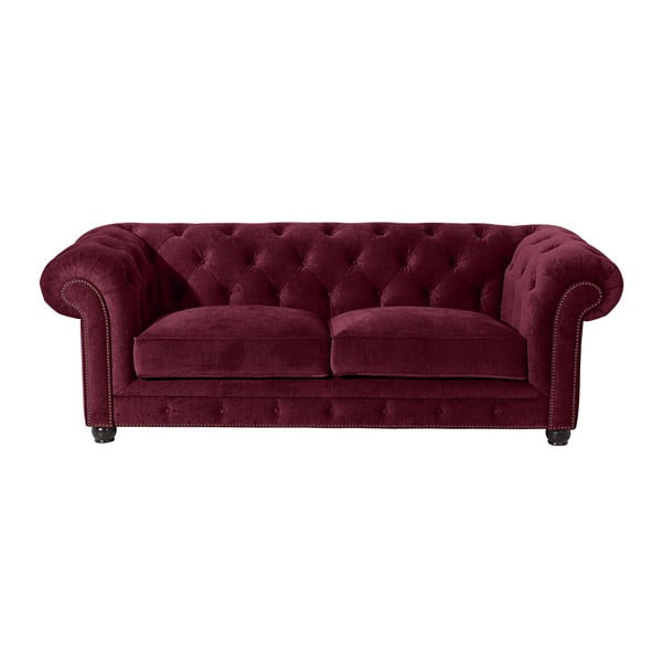 Bordowa sofa Max Winzer Orleans Velvet, 216 cm