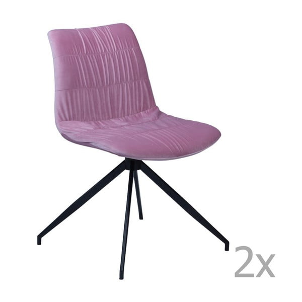 Zestaw 2 różowych krzeseł DAN– FORM Dazz