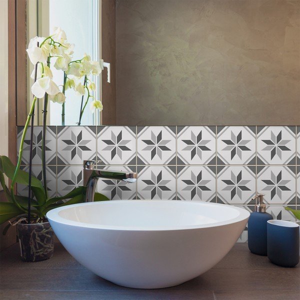 Zestaw 9 naklejek ściennych Ambiance Cement Tiles Noha, 10x10 cm-image-1