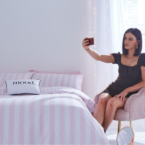 Biało-różowa pościel jednoosobowa 135x200 cm Stripe Tease – Sassy B-image-4