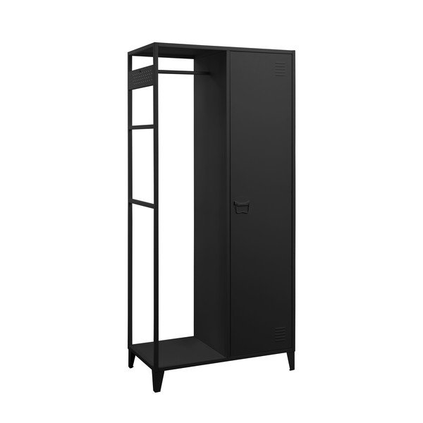Czarna metalowa szafa otwarta 80x175 cm Salino – Støraa-image-1