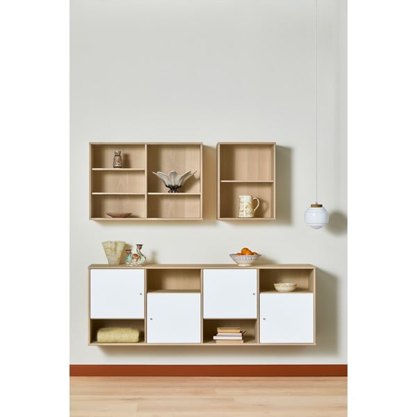 Biało-naturalny zestaw pod TV w dekorze dębu 176x61 cm Mistral – Hammel Furniture-image-1